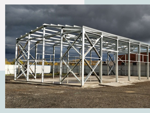 Двускатные ангары в Кизляр от 610 руб. за квадрат